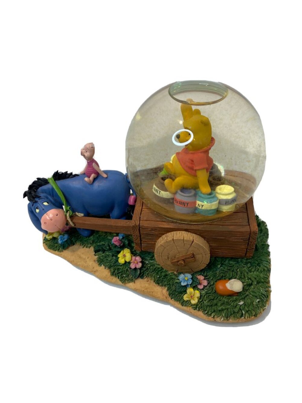 Disney Musical Snow Globe "Winnie the Pooh"  with Eeyore Pooh Piglet Wagon Trail
